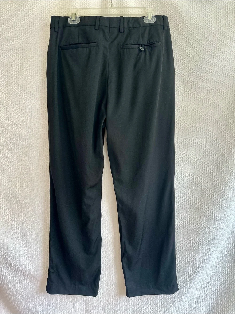 Banana Republic Men's 35x32 Black 100% Wool Flat Front Dress Pants Straight Leg